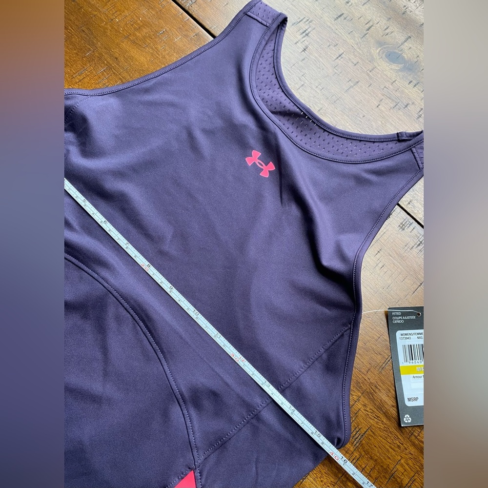 •NWT•Under Armour Women’s Armor Mesh Fitted Tank Top- Tux Purple/Pink Shock - Picture 9 of 13